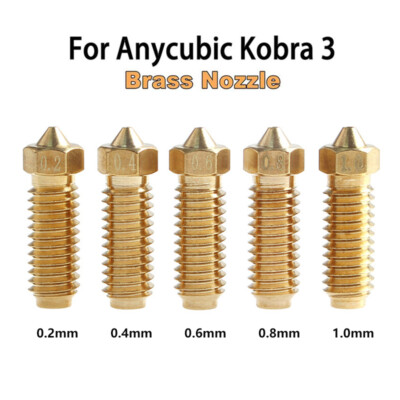 0.2mm-1.0mm Brass Nozzle For Anycubic Kobra 3 Nozzle 3D Printer Parts
