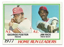 George Foster/Jim Rice 1978 Topps #202 Baseball Card