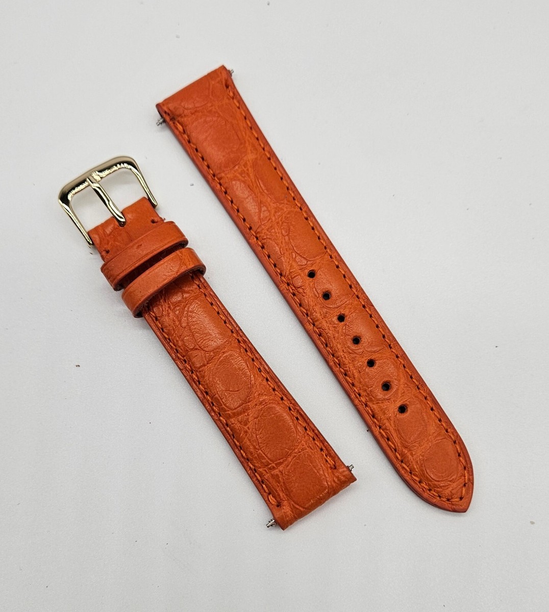18mm Orange Genuine Alligator Watch Band - USA | eBay display picture 1