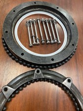 Pair SCHOTT SCHE200K PROCESS GLASS COLUMN CLAMPS TEFLON gasket SS fasteners 8"