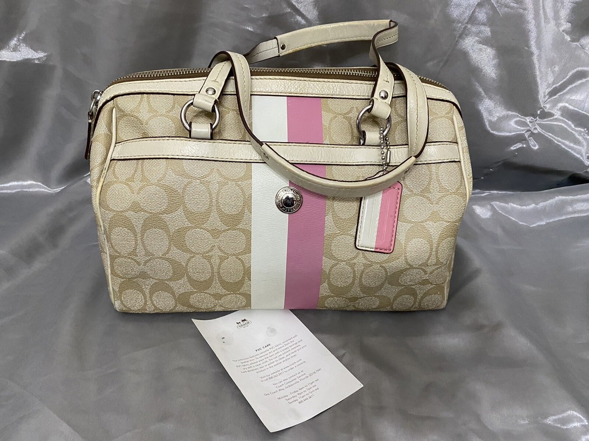 Coach Heritage Stripe Signature Shoulder Bag Handbag Model F14478