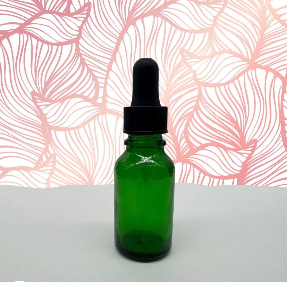 15ml Green Dropper Bottle w/ Black Top Dropper | Serum Tincture