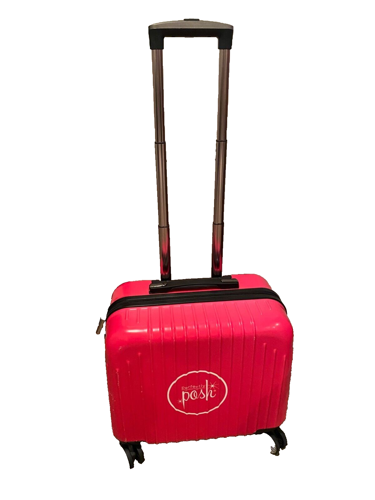 Perfectly Posh 4 wheel rolling suitcase pink 20" adjustable handle