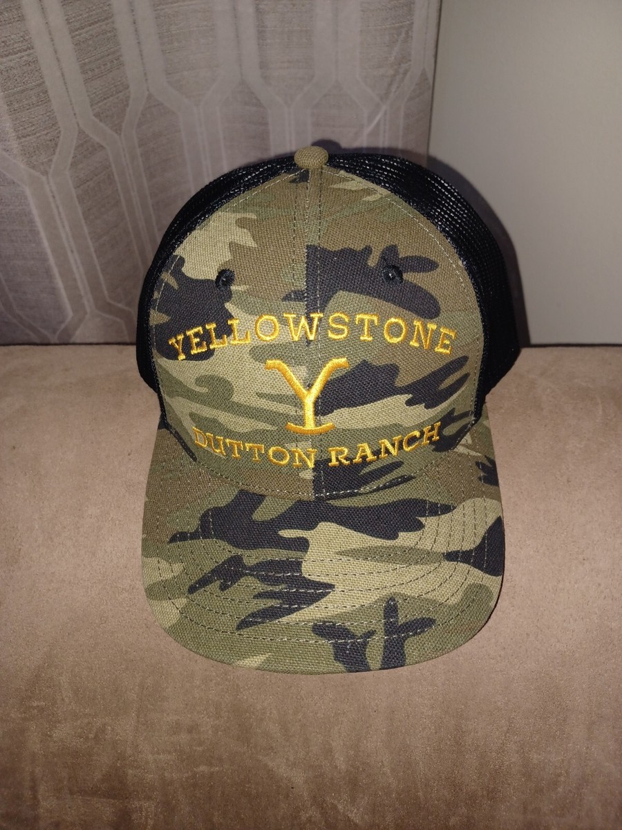 Yellowstone Dutton Y Ranch TV Show Camo Mesh Snapback Hat Cap