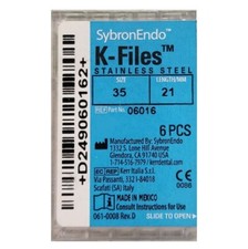  6-Pieces Kerr SybronEndo K-Files Hand Files Size-35 Length-21mm 06016