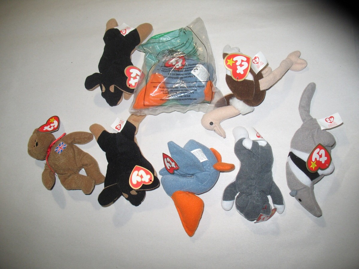 Ty Teenie Beanie Baby Babies Lot of 8 Pieces 1993 McDonalds w/Tags