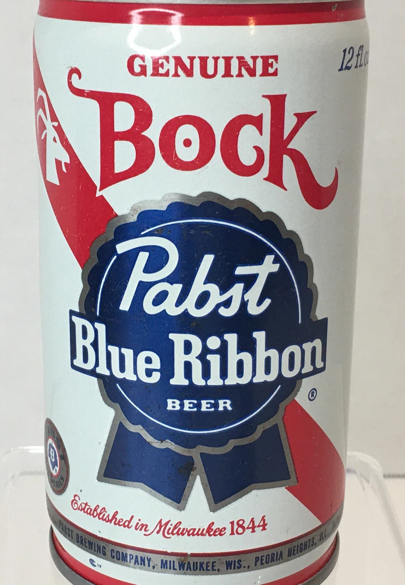 Vintage Pabst Blue Ribbon Genuine Bock 12 oz Empty Steel Pull Tab Beer Can