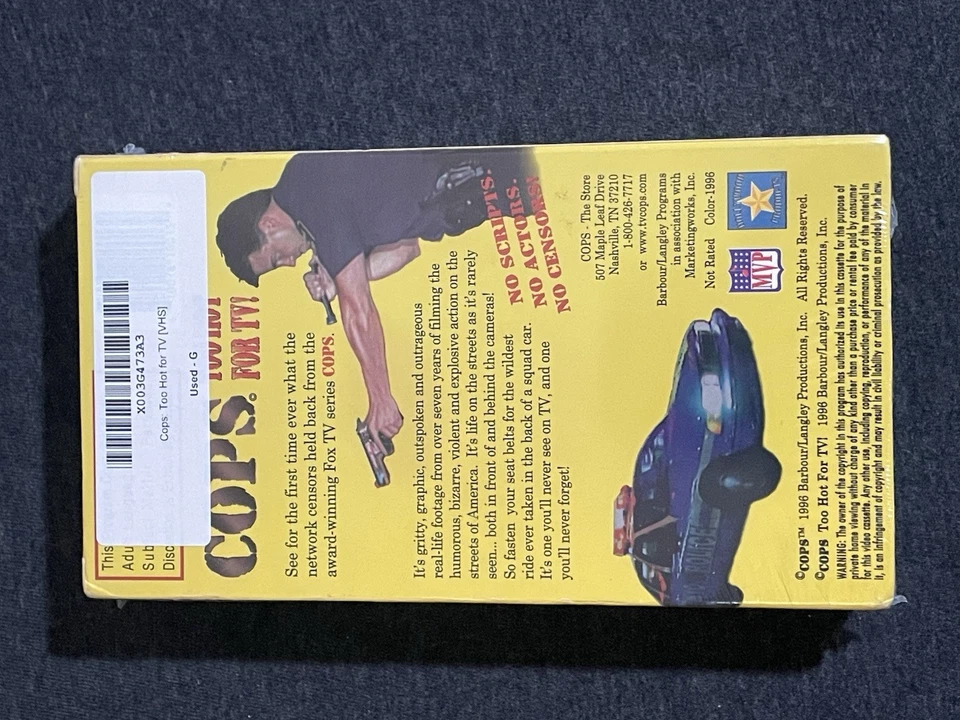 COPS Too Hot For TV!  VHS Tape 1996  - Imagem 2 de 2
