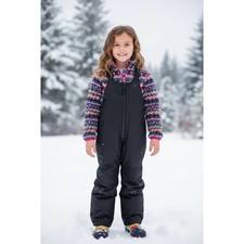 All In Motion Kids bibbed Snow One piece Zip Front Overalls Sz6/6X Black NWT