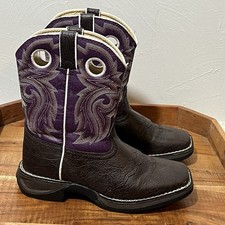 DURANGO Lil  Rebel Brown Purple Lacey Western Boots BT286 Kids Size 3M