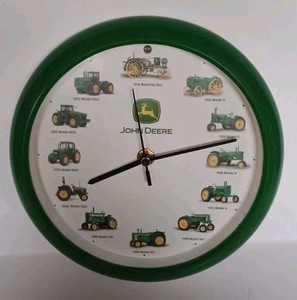 John Deere Tractor Clock Tractor Sounds Each Hour 8" Tested Keeps Time Works