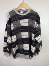 Wool Blend Sweater Made In Italy Long Sleeve Grandpacore Geometric Print