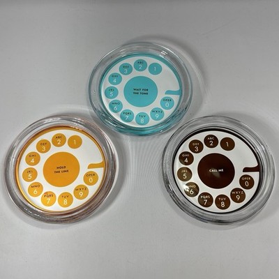 Kate Spade Fairmont Park Telephone By Lenox Set of 3 Coasters HTF Rotary Dial
