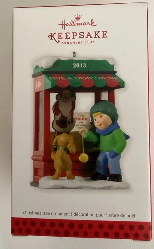 Christmas Windows 2013 Hallmark Ornament Boy & Dog At Five & Dime With New Yo-Yo