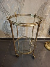 Vintage Servierwagen aus Messing mit abnehmbarer Serviertablett -  Barwagen