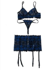 Women Lingerie Set Lace Bralette and Panty Set Thongs Strappy Lace Lingerie