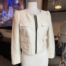 Cream Tweed Jacket Sz M