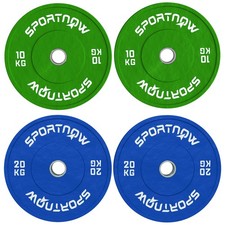 SPORTNOW Set 2 Dischi Pesi Foro 5cm in Gomma per Bilancieri e Manubri