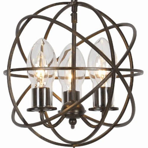 Solaris 12"W English Bronze 3-Light Outdoor Mini Chandelier - Picture 4 of 6