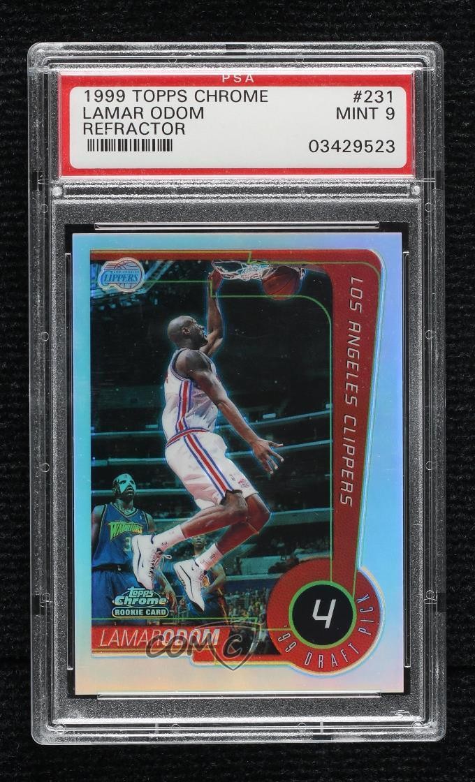 1999-00 Topps Chrome '99 Draft Pick Refractor Lamar Odom #231 PSA 9 MINT 15xz