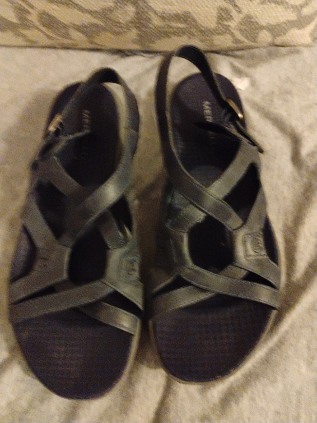 Merrell sandali donna agave blu navy performance taglia 7 pelle cinturino regolabile