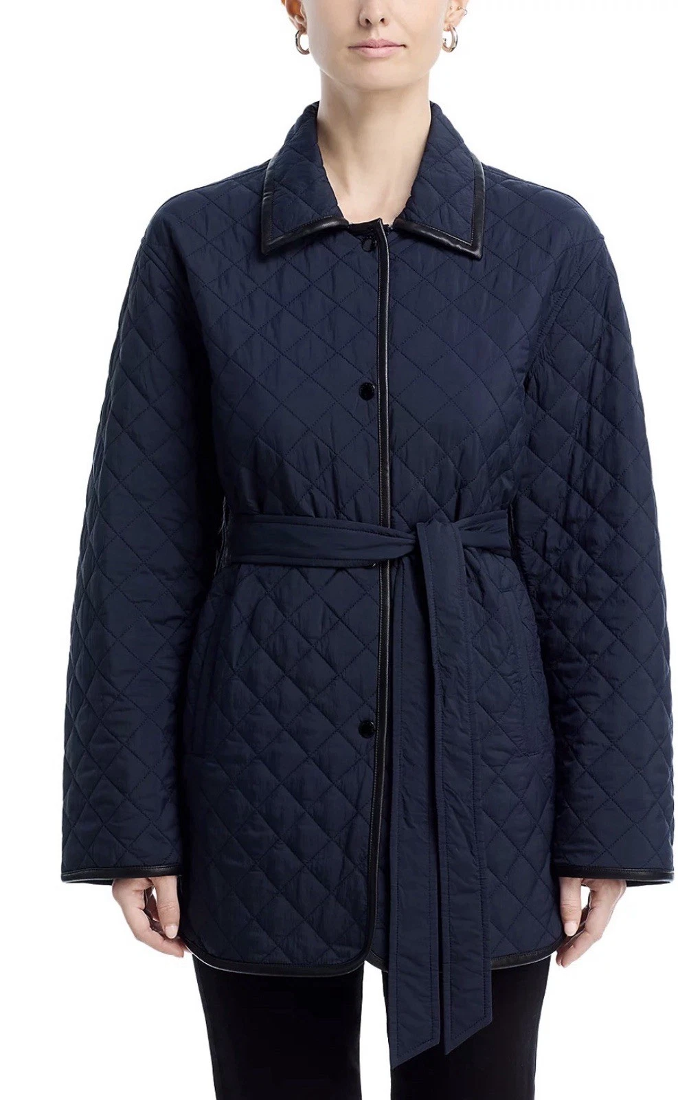 Rag & Bone Kelly Quilted Lightweight Riding Jacket Navy $598 Sz M NWT New