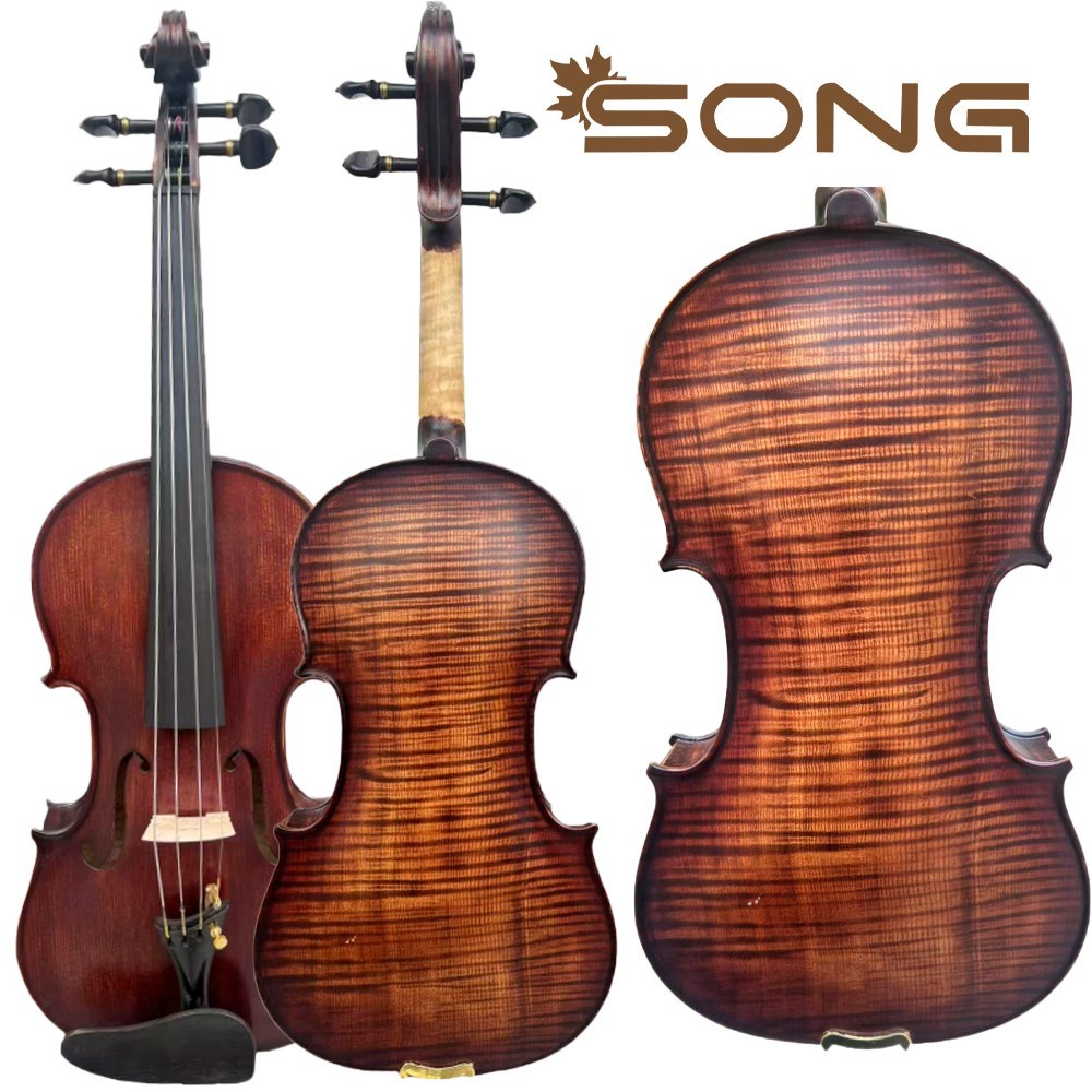 Good Flames Maple wood Back Master Violin, Mellow Loud Sound, 100