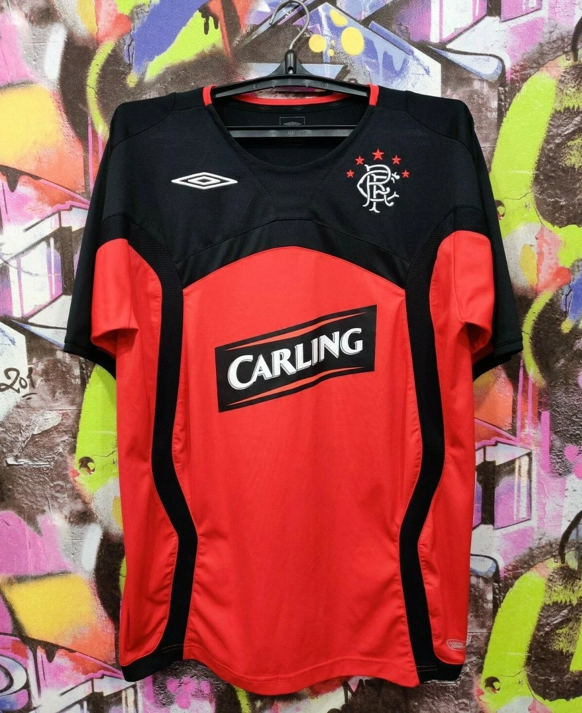 Umbro Rangers FC 2007 Third Football Shirt Vintage Soccer Jersey Carling Mens L