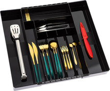 Kitchen Drawer Organizer for Cutlery and Utensils,Adjustable Silverware Drawer O