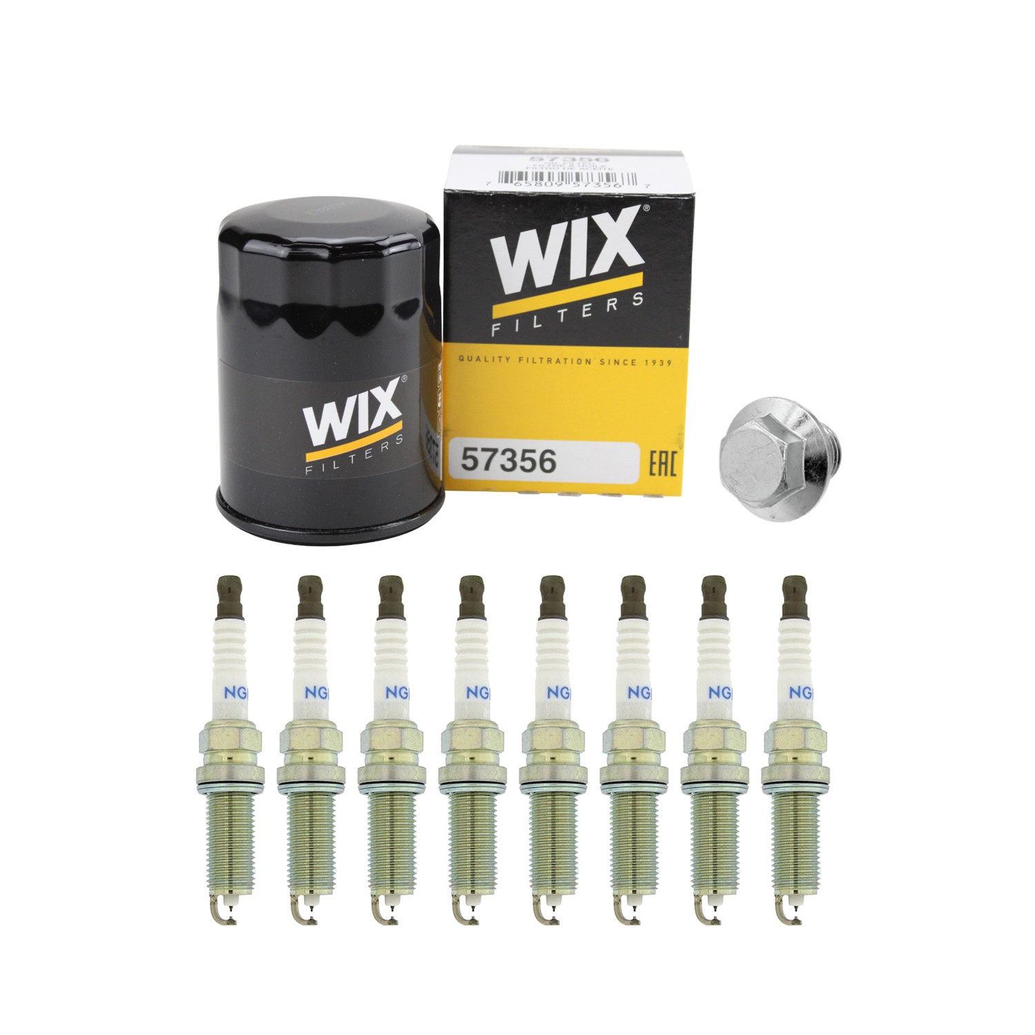 Wix Engine Oil Filter  NGK 8 Laser Iridium Spark Plugs kit for M56 Q70L 5.6L V8