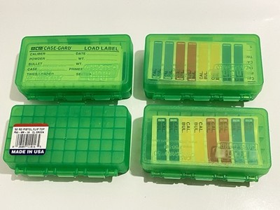 4 MTM 50 round Flip-Top Ammo Boxes Clear Green New Storage Cases 45acp Others
