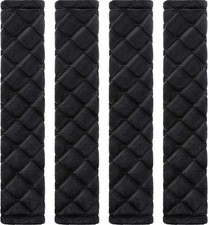 Tatuo 4 Pack Seat Belt Cover Extra Long Pads for 10.6 Inch, Black