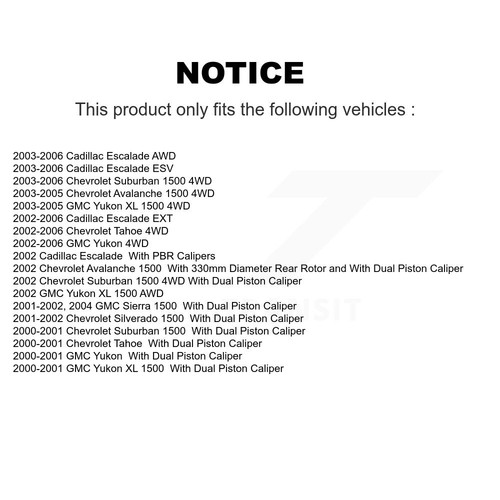 [Rear] Disc Coated Rotors Ceramic Pads Parking Shoes Hardware Kit For Chevrolet - Picture 2 of 12