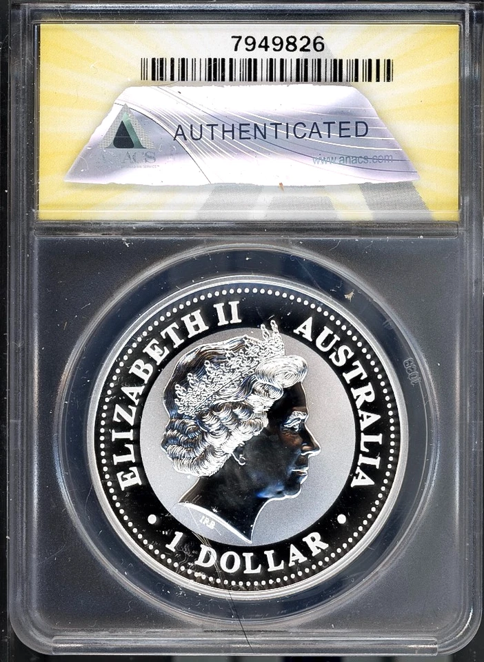 2001 $1 Silver Australian Kookaburra Fed Privy MS 69DCAM ANACS # 7949826 + Bonus - Image 2 of 2