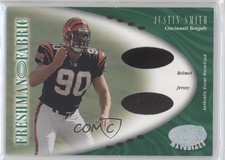 2001 Leaf Certified Materials Freshman Fabric 295/400 Justin Smith #144 0q3