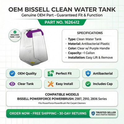 #ad #ad Bissell Clean Water Tank w Cap 1626412 for PowerForce PowerBrush Pet 2987 2910 $31.90