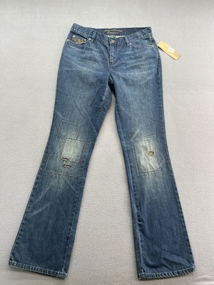 Lauren Ralph Lauren Jeans Womens 6 Patchwork Bootcut Distressed Mod Thor Frankly