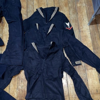 Vintage US Navy Naval  Wool Vintage Uniform Lot 4 Blouse 1 Other 4 Trousers
