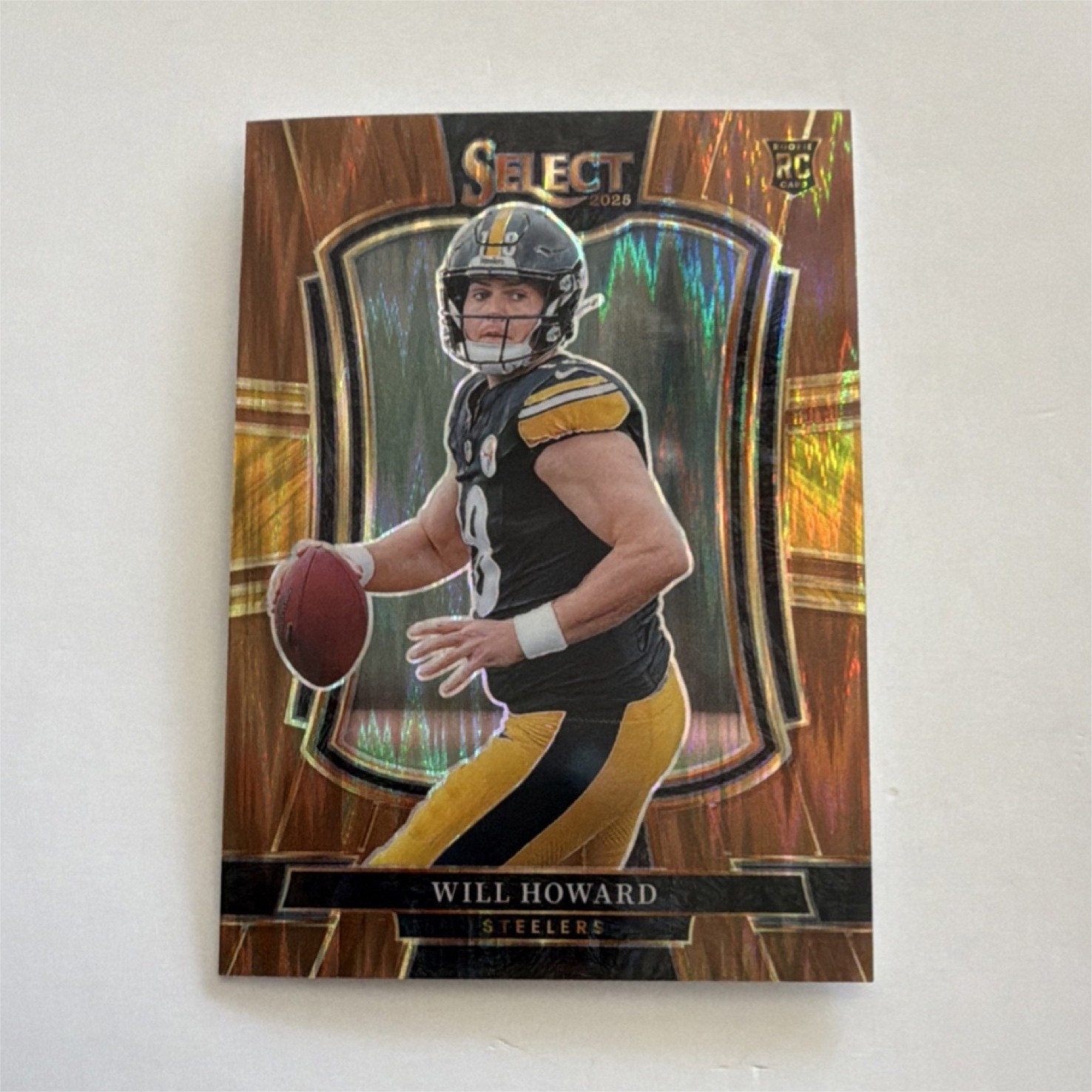 2025 Panini Select Will Howard Steelers Copper Shock Prizm Rookie #152 792/899