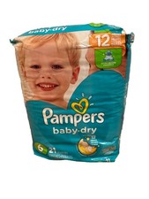 VINTAGE PAMPERS BABY DRY SIZE 6, 21 Cloth backed Diapers, Sealed bag New 