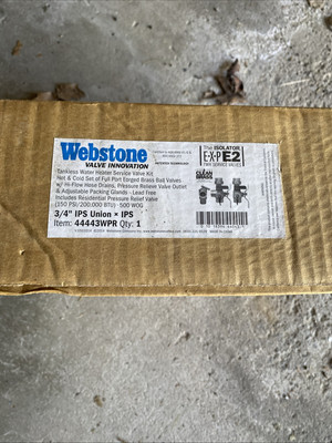 Webstone The Isolator E-X-P 3/4'' IPS Union x IPS Tankless Water Heater Valve Set