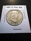 1951 D  Fine Franklin half dollar