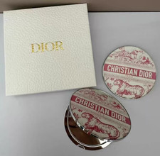 Dior Beauty Blue/Pink Floral Round Flip Portable Makeup Mirror