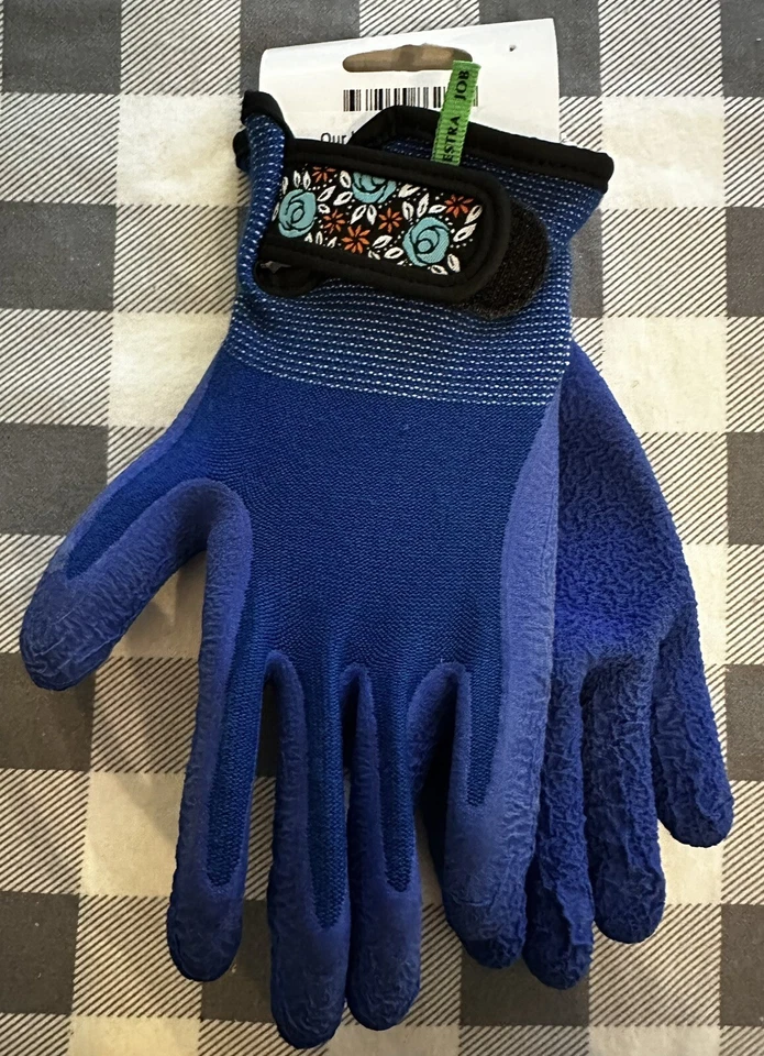 NUEVO CON ETIQUETAS - Guantes de trabajo premium para mujer Hestra Job - Látex - Talla 6 XXS - Azul/Floral Foto 4 de 4