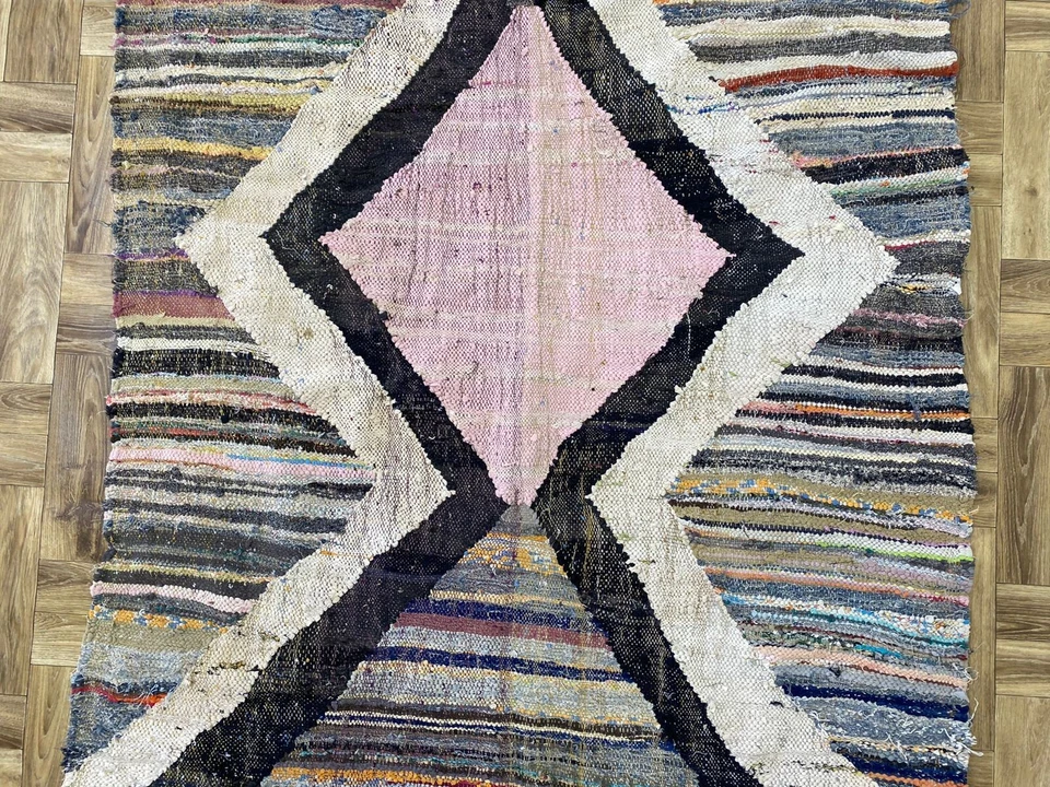 Solid Moroccan Premium Unique Runner Living Room Rug Shaggy Natural Area 4x7 ft - Image 3 of 4