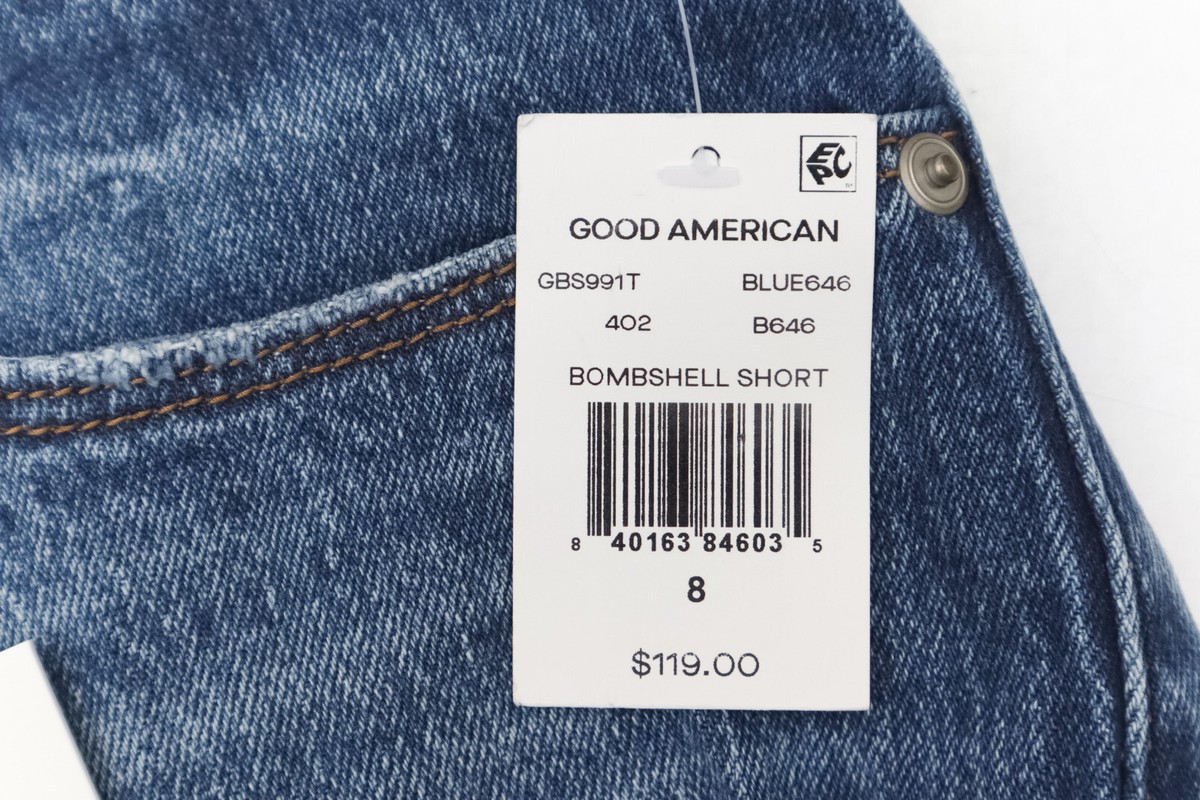 Good American BOMBSHELL SHORTS Medium Blue Wash GBS991T Size 8/29