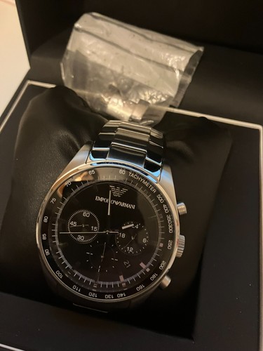 Emporio Armani Men's Black Chronograph Stainless Steel Bracelet Watch ar5980 - Picture 4 of 8
