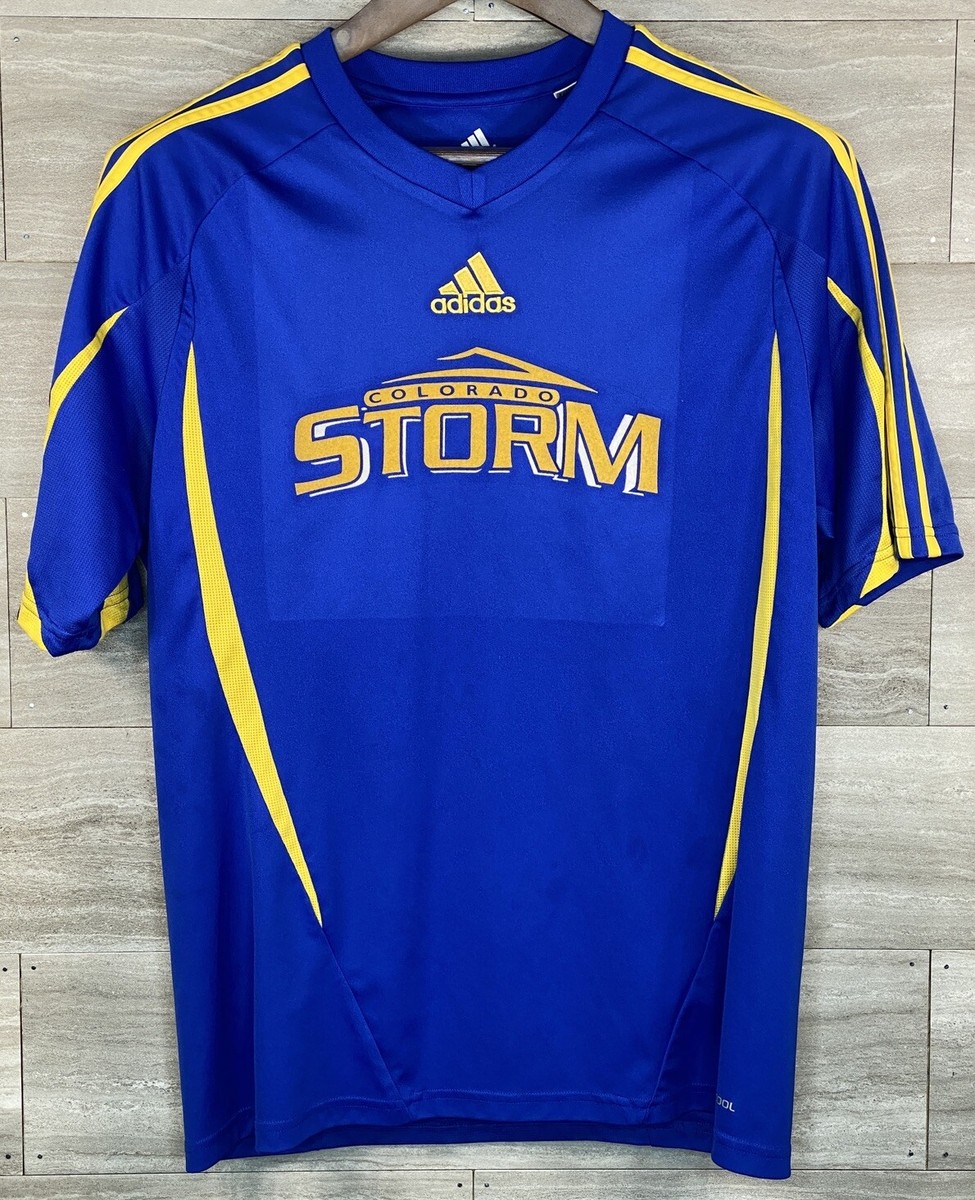 Adidas Colorado Storm Soccer Jersey Blue Yellow #41 Short Sleeve