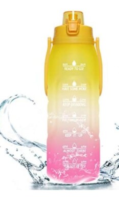 New PASER 1 gallon / 128oz motivational Water Bottle shows Times To Drink 