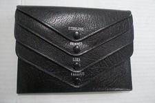 FILOFAX - MULTI FOREIGN CURRENCY HOLDER - VINTAGE - LEATHER - MADE ENGLAND